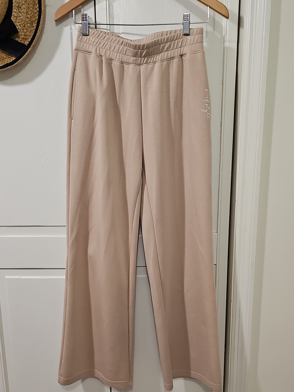 surf style Beige Boot Cut Lounge Pants